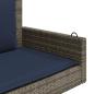 Preview: Schaukelbank mit Kissen Grau 119x56x48 cm Poly Rattan