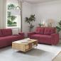 Preview: 2-teiliges Sofa Set mit Kissen Weinroter Stoff