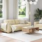 Preview: 2-teiliges Sofa Set mit Kissen cremefarbenes Stoff