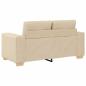 Preview: 2-teiliges Sofa Set mit Kissen cremefarbenes Stoff