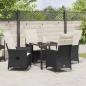 Preview: 5-teiliges Garten-Dining-Set mit Kissen - Schwarzes Poly-Rattan