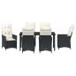 Preview: 7-teiliges Gartenset mit Kissen Schwarz Poly-Rattan