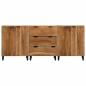 Preview: 3-teiliges Sideboard Braun 60x33x75 cm aus Massivholz Akazie