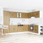 Preview: Spülenunterschrank Porto mit Spüle Artisan Eiche 80x46x84,5 cm