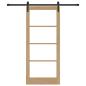 Preview: Schiebetür mit Beschlagset 'ORKDAL'Massivholz & Glas, Innentür mit Glas 'ORKDAL'86x198.5x4 cm Massivholz Kiefer
