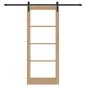 Preview: Schiebetür mit Hardware-Set 'ORKDAL'aus Massivholz & Glas, Innentür mit Glas 'ORKDAL'83x202x4 cm aus Massivholz Kiefer
