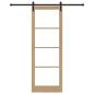 Preview: Schiebetür mit Zubehör-Set 'ORKDAL'Massivholz & Glas, Innentür mit Glas 'ORKDAL'83x232x4 cm Massives Holz Kiefer