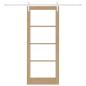 Preview: Schiebetür mit Beschlag Set 'ORKDAL'Massivholz und Glas, Innentür mit Glas 'ORKDAL'83x202x4 cm Massivholz Kiefer