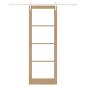Preview: Schiebetür mit Beschlagsatz 'ORKDAL'aus solidem Holz & Glas, Innentür mit Glas 'ORKDAL'83x232x4 cm aus solidem Kiefernholz