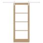 Preview: Schiebetür mit Beschlagset 'ORKDAL'Massivholz & Glas, Innentür mit Glas 'ORKDAL'86x211x4 cm Massivholz Kiefer