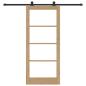 Preview: Schiebetür mit Beschlagset 'ORKDAL'Massivholz & Glas, Innentür mit Glas 'ORKDAL'86x198,5x4 cm Massivholz Kiefer