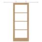 Preview: Schiebetür mit Beschlagsatz 'ORKDAL'Massivholz & Glas, Zimmertür mit Glas 'ORKDAL'83x202x4 cm Massivholz Kiefer