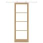 Preview: Schiebetür mit Beschlagset 'ORKDAL'aus massivem Holz & Glas, Innentür mit Glas 'ORKDAL'83x232x4 cm aus massivem Kiefernholz