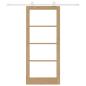 Preview: Schiebetür mit Hardware-Set 'ORKDAL'Massivholz & Glas, Innentür mit Glas 'ORKDAL'86x198.5x4 cm Massivholz Kiefer
