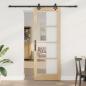 Preview: ARDEBO.de - Schiebetür mit Hardware-Set "ORKDAL" aus Massivholz und Glas, Innentür mit Glas "ORKDAL" 78x211x4 cm aus Massivholz Kiefer