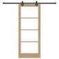 Preview: Schiebetür mit Hardware-Set 'ORKDAL'aus massivem Holz & Glas, Innentür mit Glas 'ORKDAL'83x202x4 cm aus massivem Kiefernholz