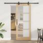 Preview: ARDEBO.de - Schiebetür mit Hardware-Set "ORKDAL" Massivholz & Glas, Innentür mit Glas "ORKDAL" 86x211x4 cm Massivholz Kiefer