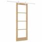 Preview: Schiebetür mit Hardware Set 73,5 x 211 cm Massivholz Fichte, Innentür mit Glas 'ORKDAL'73,5 x 211 x 4 cm Massivholz Fichte