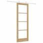 Preview: Schiebetür mit Hardware Set 73,5 x 211 cm Massivholz Fichte, Innentür mit Glas 'ORKDAL'73,5 x 211 x 4 cm Massivholz Fichte