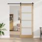Preview: Schiebetür mit Beschlagset 83x232 cm Massivholz Kiefer, Innentür mit Glas 'ORKDAL'83x232x4 cm Massivholz Kiefer
