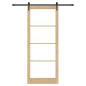 Preview: Schiebetür mit Beschlagset 83x232 cm Massivholz Kiefer, Innentür mit Glas 'ORKDAL'83x232x4 cm Massivholz Kiefer