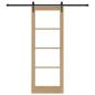 Preview: Schiebetür mit Hardware-Set 78x211 cm aus massivem Kiefernholz, Innentür mit Glas 'ORKDAL'78x211x4 cm aus massivem Kiefernholz