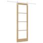 Preview: Schiebetür mit Bausatz 78x232 cm Massivholz Fichte, Innentür mit Glas 'ORKDAL'78x232x4 cm Massivholz Fichte