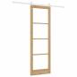 Preview: Schiebetür mit Bausatz 78x232 cm Massivholz Fichte, Innentür mit Glas 'ORKDAL'78x232x4 cm Massivholz Fichte