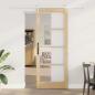 Preview: ARDEBO.de - Schiebetür mit Hardware-Set 83x211 cm Massivholz Kiefer, Innentür mit Glas "ORKDAL" 83x211x4 cm Massivholz Kiefer