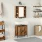 Preview: ARDEBO.de - 2-teiliges Badezimmer Möbel Set Altholz Holzwerkstoff