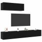 Preview: 3-teilige TV-Schrank-Set Wandmontiert Schwarz Eiche Holzwerkstoff