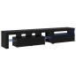 Preview: TV-Schränke 2 Stück mit LED-Leuchten in schwarzer Eiche aus Holzwerkstoff, TV-Ständer mit LED-Leuchten - schwarze Eiche - 75x35x40 cm - aus Holzwerkstoff