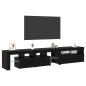 Preview: TV-Schränke 2 Stück mit LED-Leuchten in schwarzer Eiche aus Holzwerkstoff, TV-Ständer mit LED-Leuchten - schwarze Eiche - 75x35x40 cm - aus Holzwerkstoff