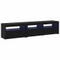 Preview: TV-Schränke 2 Stück mit LED-Lichtern Schwarz Eiche Holzwerkstoff, Schwarz Eichen TV Stand mit LED-Lichtern, 60x35x40 cm, aus Holzwerkstoff