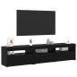Preview: TV-Schränke 2 Stück mit LED-Lichtern Schwarz Eiche Holzwerkstoff, Schwarz Eichen TV Stand mit LED-Lichtern, 60x35x40 cm, aus Holzwerkstoff