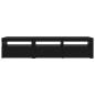 Preview: TV-Schränke 2 Stück mit LED-Lichtern Schwarz Eiche Holzwerkstoff, Schwarz Eichen TV Stand mit LED-Lichtern, 60x35x40 cm, aus Holzwerkstoff