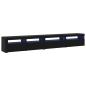 Preview: 3-teiliger TV-Schrank mit LED-Lichtern Schwarze Eiche Holzwerkstoff, TV-Schränke mit LED-Lichtern 2 Stück Schwarze Eiche 75x35x40 cm Holzwerkstoff