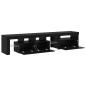 Preview: TV-Schränke 2 Stück mit LED-Lichtern aus schwarzem Eichenholz, TV-Stand aus schwarzem Eichenholz mit LED-Lichtern, 60x35x40 cm, aus Holzwerkstoff