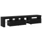 Preview: TV-Schränke 2 Stück mit LED-Lichtern aus schwarzem Eichenholz, TV-Stand aus schwarzem Eichenholz mit LED-Lichtern, 60x35x40 cm, aus Holzwerkstoff
