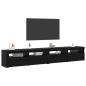 Preview: 3-teiliges TV Schrank Set mit LED Lichtern Schwarze Eiche Ingenie Holz, TV Schränke mit LED Lichtern 2 Stk Schwarze Eiche 60x35x40 cm Ingenie Holz