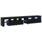 Preview: TV-Schränke 2 Stück mit LED-Lichtern Schwarze Eiche Holzwerkstoff, TV-Ständer mit LED-Lichtern - Schwarze Eiche, 90x35x40 cm, aus Holzwerkstoff