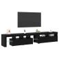 Preview: TV-Schränke 2 Stück mit LED-Lichtern Schwarze Eiche Holzwerkstoff, TV-Ständer mit LED-Lichtern - Schwarze Eiche, 90x35x40 cm, aus Holzwerkstoff