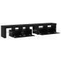 Preview: TV-Schränke 2 Stück mit LED-Lichtern Schwarze Eiche Holzwerkstoff, TV-Ständer mit LED-Lichtern - Schwarze Eiche, 90x35x40 cm, aus Holzwerkstoff