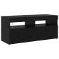 Preview: TV-Schränke 2 Stück mit LED-Lichtern Schwarze Eiche Holzwerkstoff, TV-Ständer mit LED-Lichtern - Schwarze Eiche, 90x35x40 cm, aus Holzwerkstoff