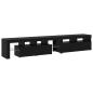 Preview: TV-Schränke 2 Stück mit LED-Lichtern Schwarze Eiche Holzwerkstoff, TV-Ständer mit LED-Lichtern - Schwarze Eiche, 90x35x40 cm, aus Holzwerkstoff