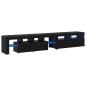 Preview: TV-Schränke 2 Stück mit LED-Lichtern Schwarze Eiche Holzwerkstoff, TV-Ständer mit LED-Lichtern - Schwarze Eiche, 90x35x40 cm, aus Holzwerkstoff