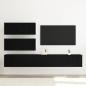 Preview: 6-teiliges TV-Schrank Set wandmontiertes schwarzes Eichenholz Spielholz