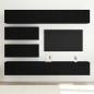 Preview: 6-teiliges TV-Schrank Set wandmontiertes schwarzes Eichenholz Spielholz
