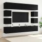 Preview: 8-teiliges TV-Schranksystem Wandmontiert Schwarze Eiche Holzwerkstoff, Wandmontierte TV-Schränke 2 Stück Schwarze Eiche 30,5x30x30 cm, TV-Schränke 2 Stück Schwarze Eiche 100x30x30 cm Holzwerkstoff