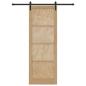 Preview: Schiebetür mit Hardware Set 83x232 cm Massivholz Kiefer, Innentür 'ORKDAL'83x232x4 cm Massivholz Kiefer